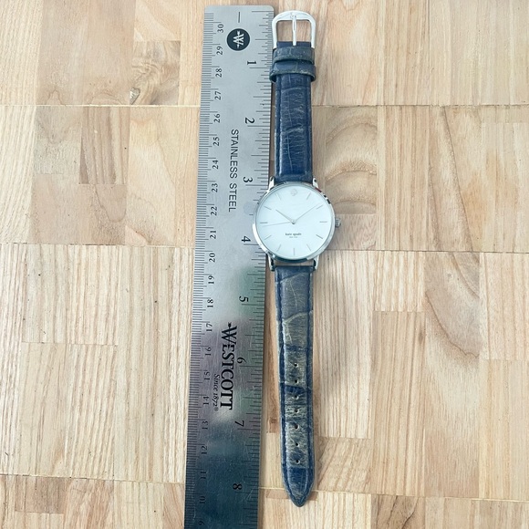Kate spade ladies metro silver tone blue leather dress watch NEW BATTERY main image 4